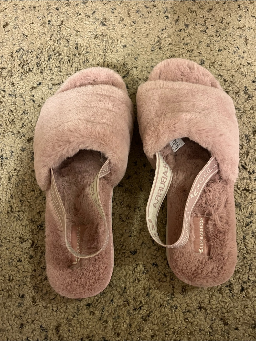 Koolaburra Blush Plush Slide Sandals with Elastic Sling